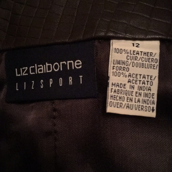 Brown Genuine Leather Crocodile Skirt Size 12 - Picture 5 of 5